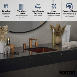Karran Cinox Stainless Steel Square Undermount Sink, Brushed Copper