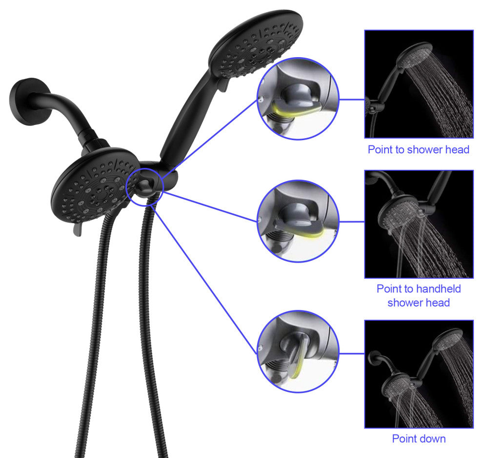 High Pressure 35-Function Dual 2 in 1 Shower Faucet with Valve