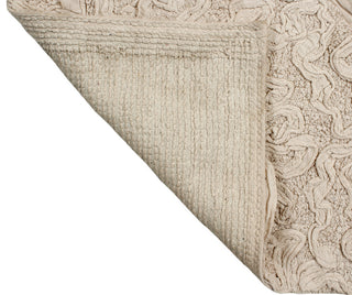 Bell Flower Collection Tufted Bath Rug, 4-Piece Set With Runner, Linen