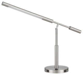 16" Metal LED Desk Lamp, Brushed Steel