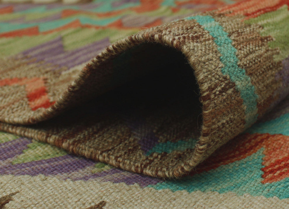 Sangat Kilim derek Brown Runner, 2'8x12'9