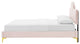 Platform Bed Frame, King Size, Pink, Velvet, Modern, Bedroom Master Guest Suite