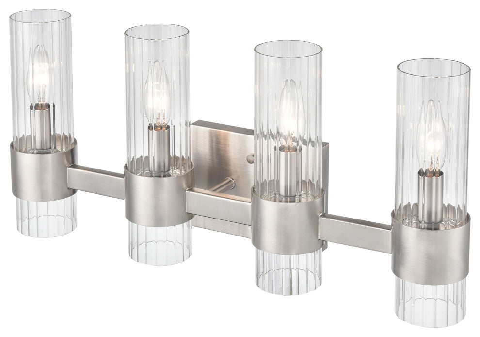 4 Light 21.5" Brushed Nickel Bathroom Vanity Light