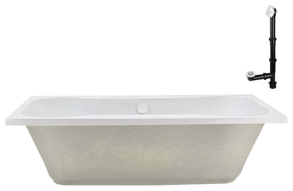 Streamline 72 in. x 36 in. Acrylic Drop-In Bathtub, Glossy White