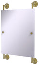 Que New Rectangular Frameless Rail Mounted Mirror, Satin Brass
