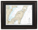 Poster Size Framed Nautical Chart, Lake Michigan Lower Green Bay, 36x27