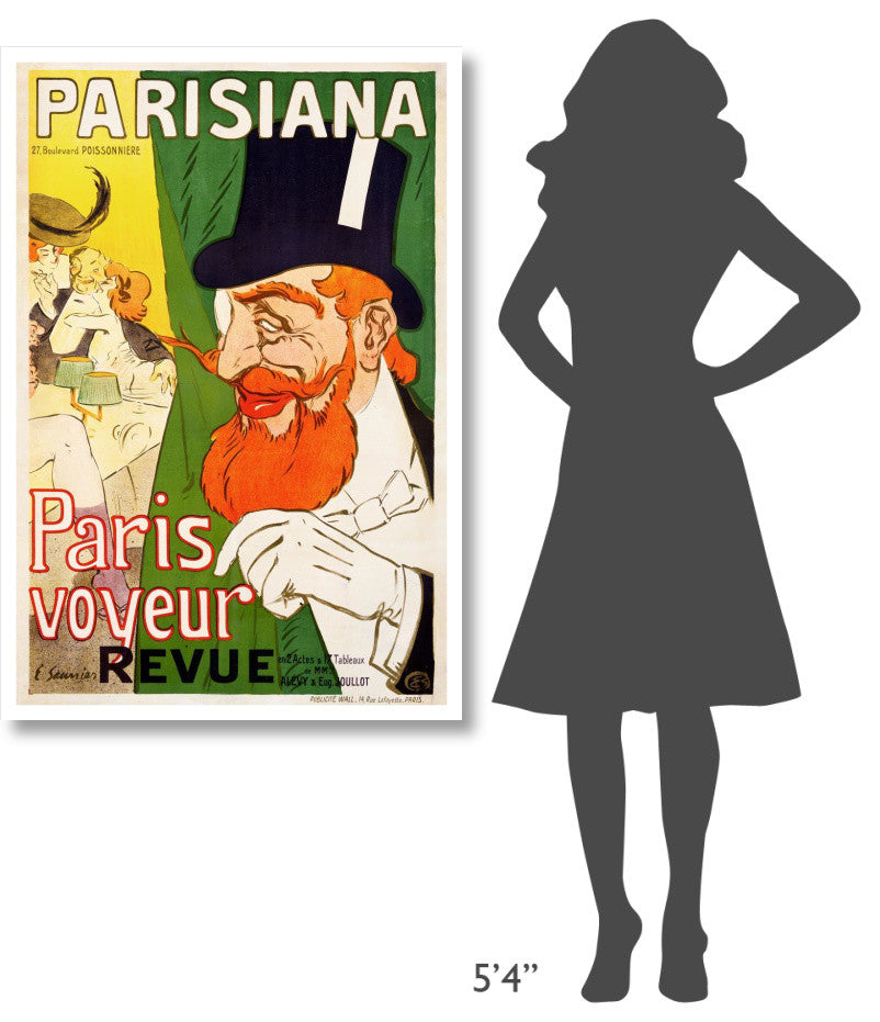 "Parisiana / Paris voyeur" Digital Paper Print by J. Saunier, 31"x46"
