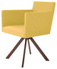 Harput Sword Chair, Walnut Veneer Steel Base, Amber Camira Wool