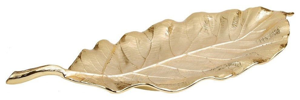 Classic Touch Gold Leaf Dish - 19.75"L