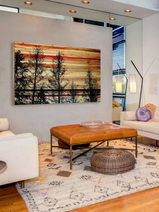 "Pine Forest Trees" Print on Natural Pine Wood, 45"x30"