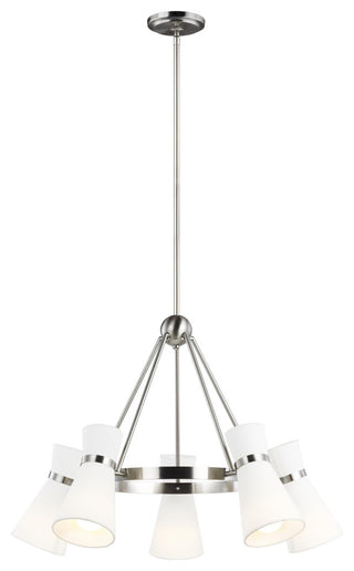 Clark Five Light Chandelier, Brushed Nickel