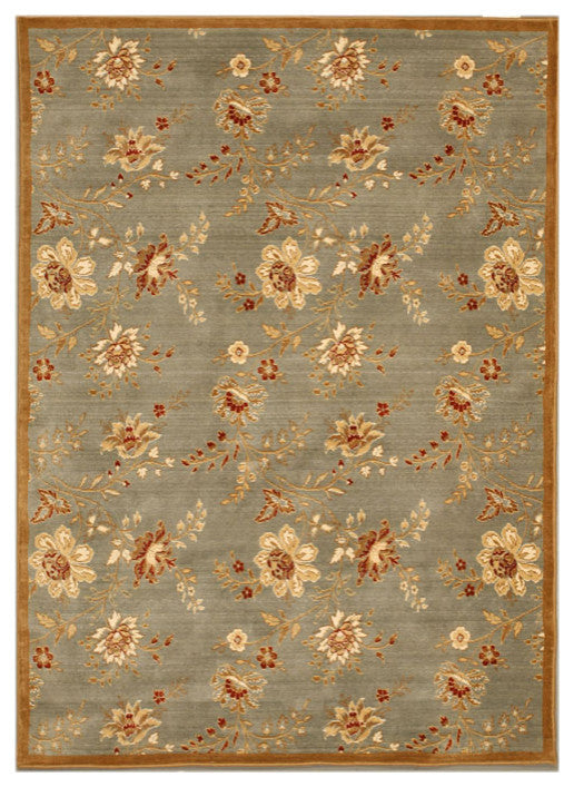 Blue Traditional Floral Florance Area Area Rug