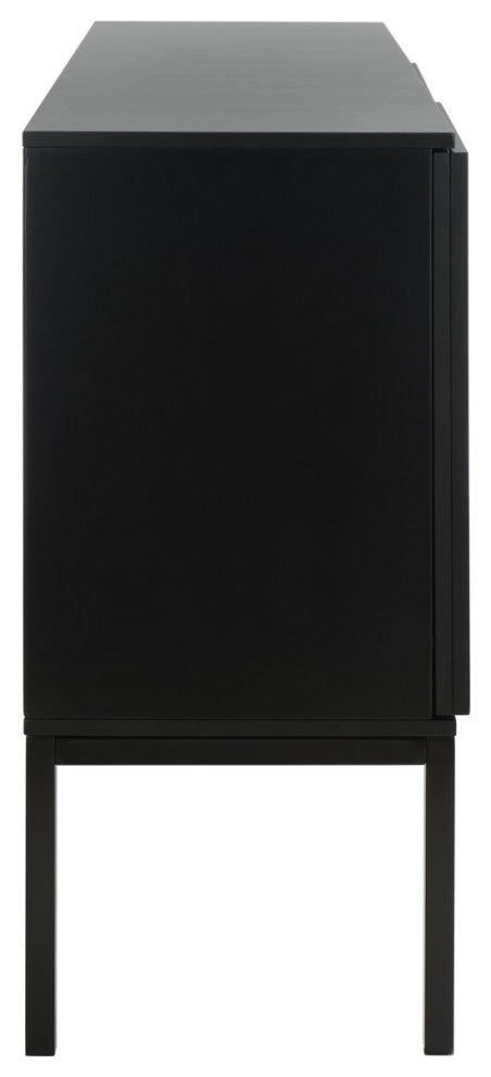 Safavieh Zadie 2 Shelf Rattan Sideboard, Black/Natural