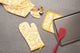 Mustard Damask Dishtowel Set of 2