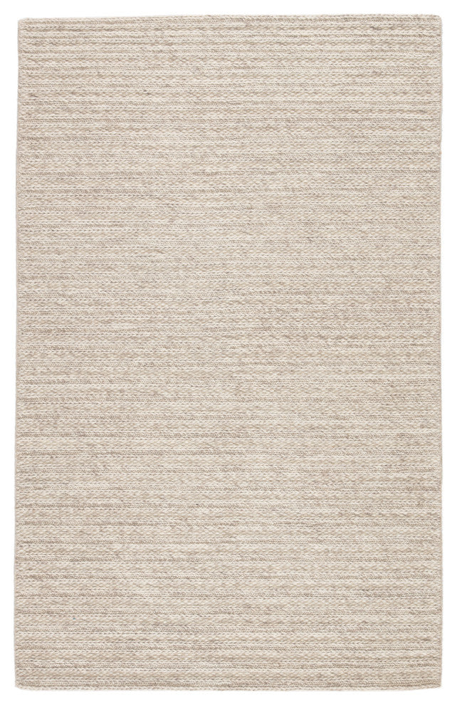 Jaipur Living Grams Handmade Solid Cream/Light Gray Area Rug, 5'x8'