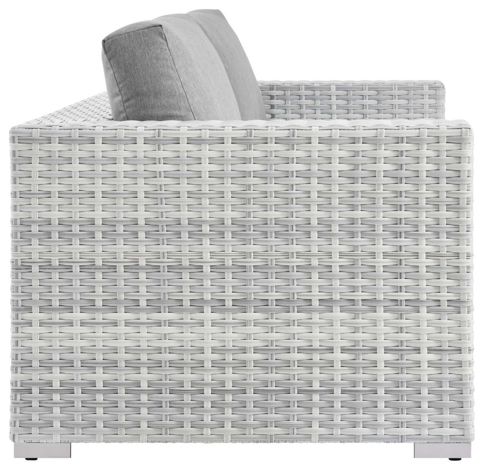 Convene Outdoor Patio Loveseat Light Gray Gray