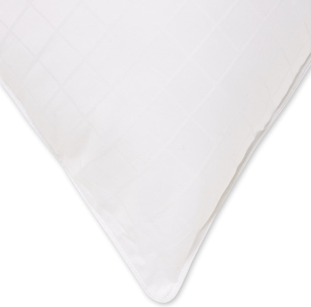 2-Pack Dobby Windowpane Soft Stomach Sleeper Pillows, Standard
