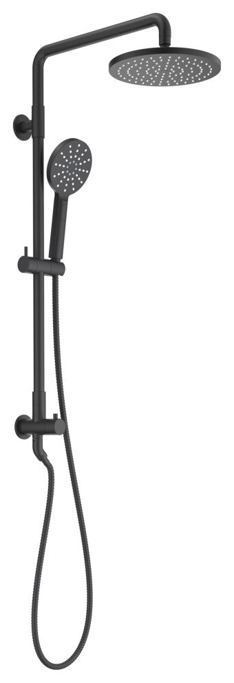 Circular Shower Column With Dual Function Shower Head, Matte Black, Without Rough in Valve