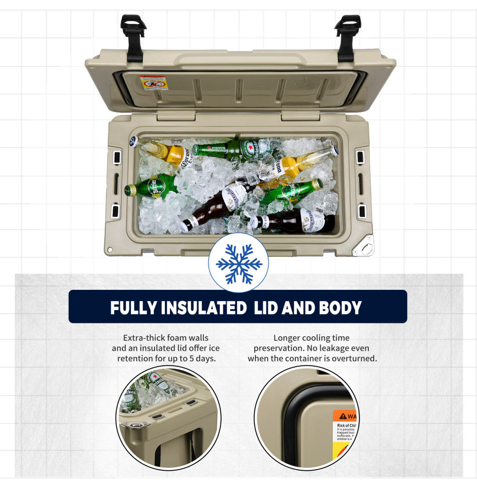 EchoSmile 40 qt. Rotomolded Cooler, Khaki