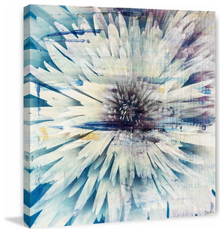 "White Burst Bloom" Painting Print on Wrapped Canvas, 18"x18"