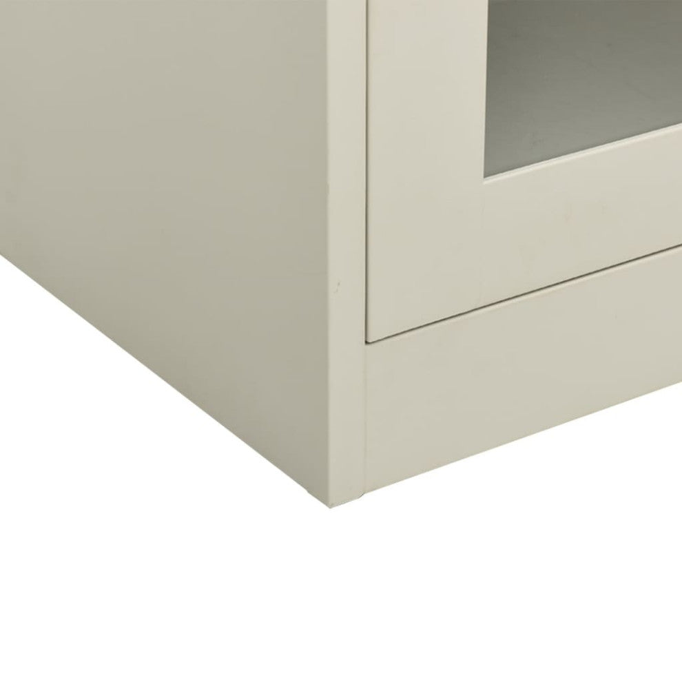 vidaXL Office Cabinet Storage Cabinet Home Display Cabinet Light Gray Steel