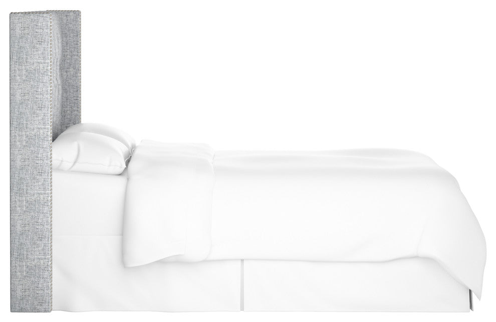 Monarch Queen Tufted Wingback Headboard, Zuma Pumice