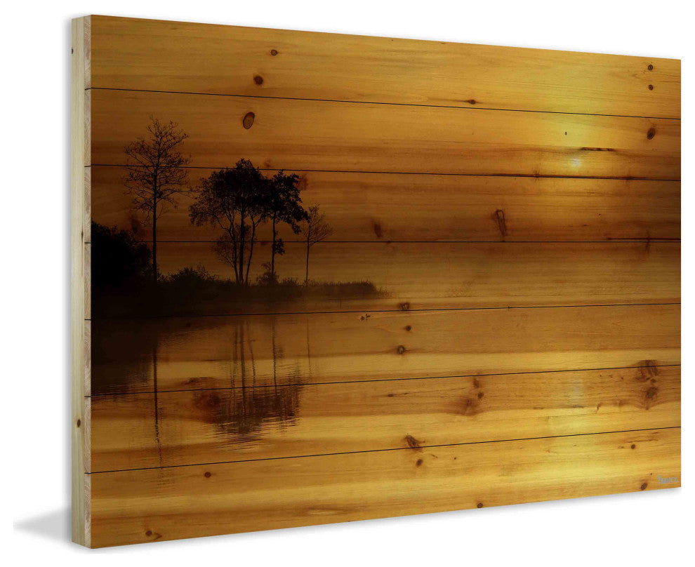 "Vaughan" UV Ink Print on Natural Pine Wood, 36"x24"
