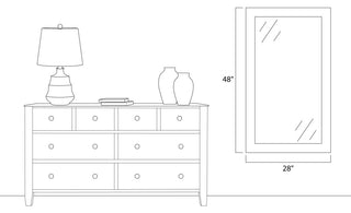 Porter White Framed Mirror, 28"x48"