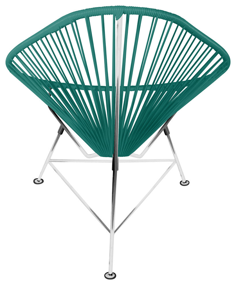 Junior Indoor/Outdoor Handmade Acapulco Chair, Turquoise Weave, Chrome Frame