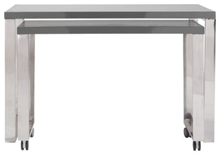 Dillon Side Return, Gray/Polished Stainless Steel