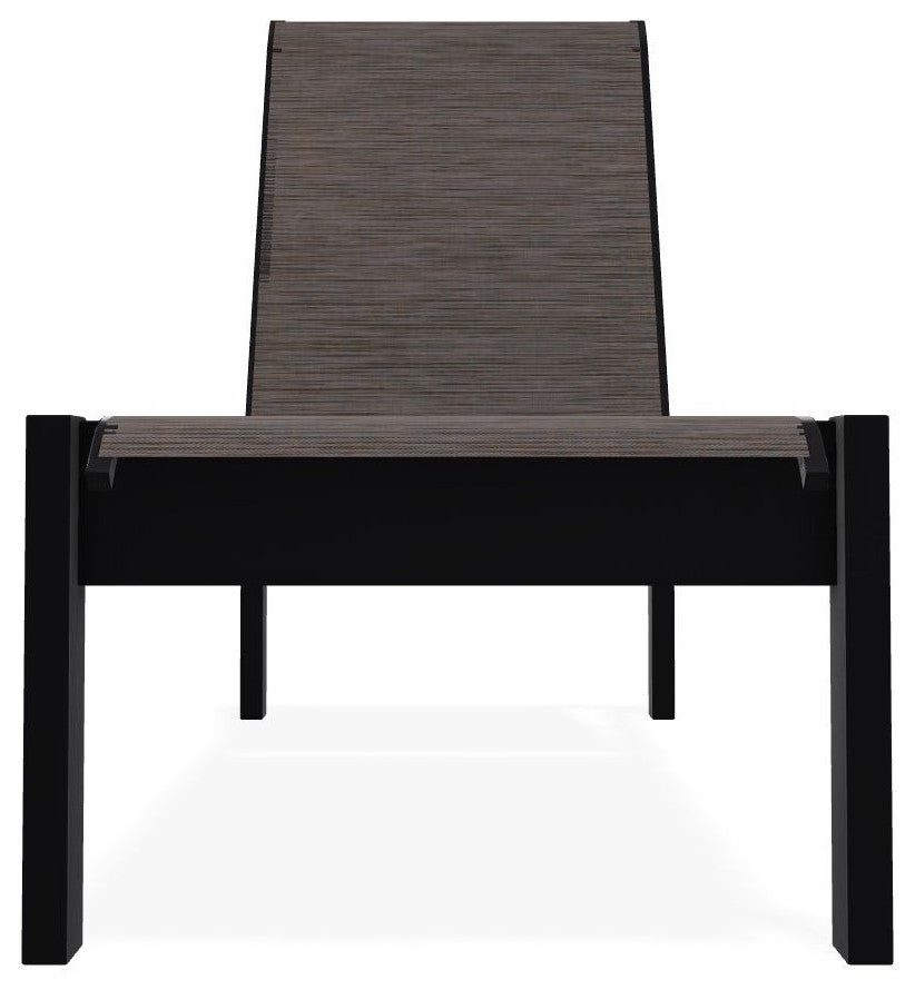 Leeward Sling Stackable Outdoor Chaise Lounge, James/Black