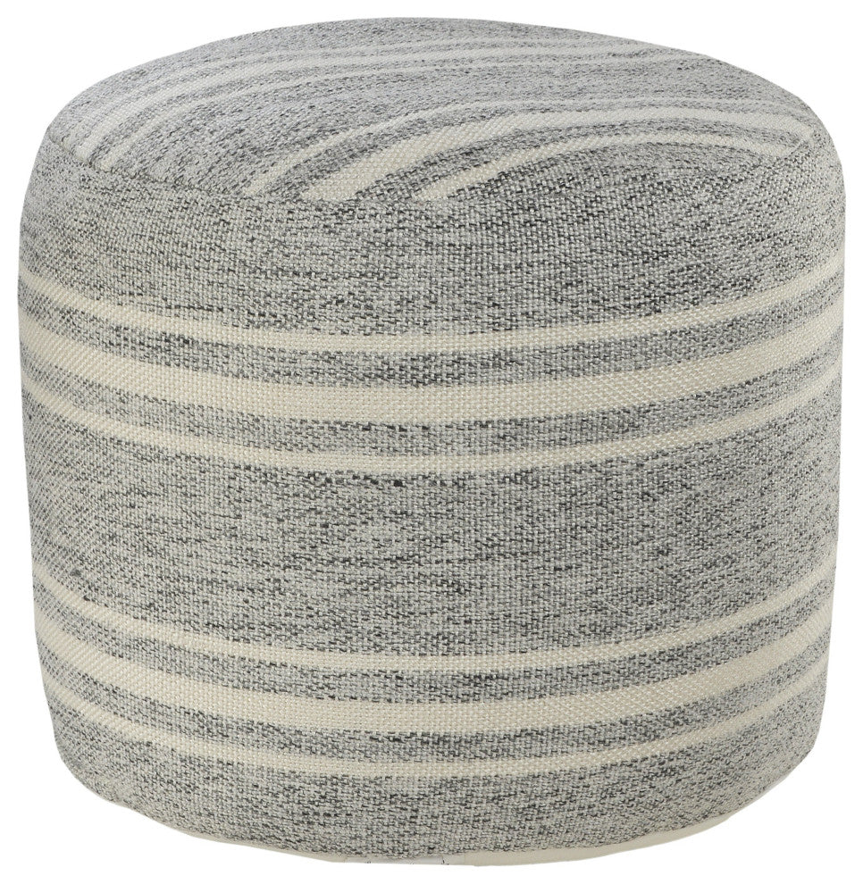 Farmhouse Triple Stripe Indoor Outdoor Pouf
