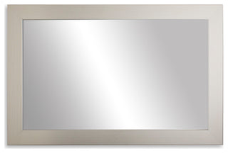 Pendleton Framed Wall Mirror, Nickel, 36" X 54"