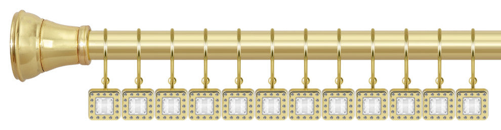 Utopia Alley Shower Hooks - Double Shower Curtain Rings for Bathroom, Gold