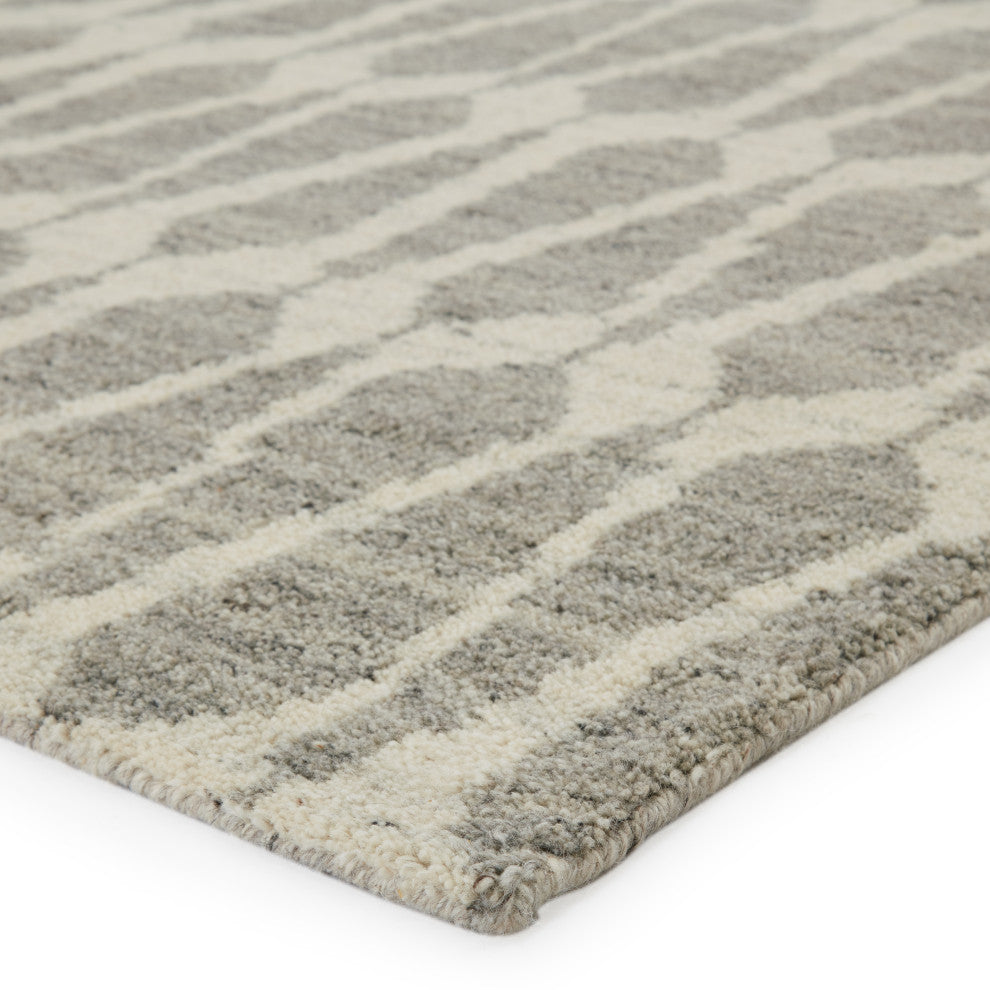 Jaipur Living Sabot Hand-Knotted Geometric Ivory/Gray Rug, 12'x15'