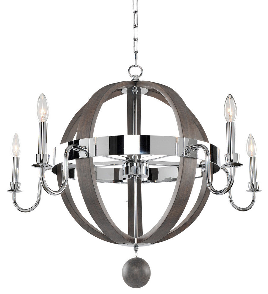 Sharlow 32x28" 5-Light Modern Transitional Chandelier by Kalco