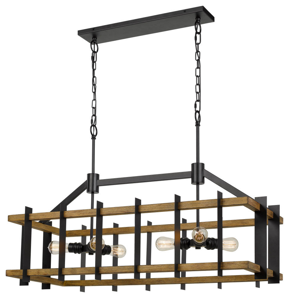Pinewood and Metal Fixture in Iron and Light Oak