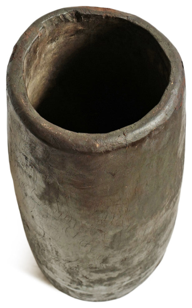 Consigned Old Naga Tall Wood Pot 3