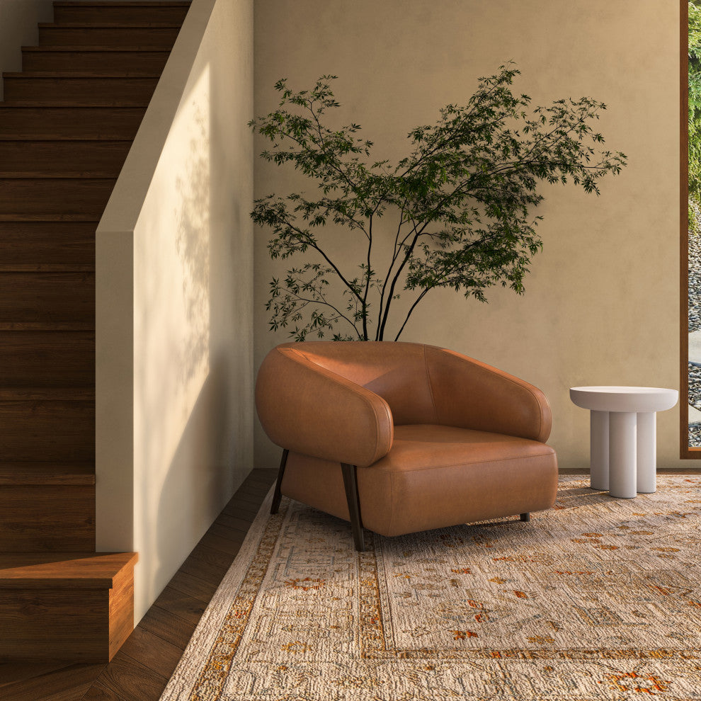 Devlin Lounge Chair Tan Leather