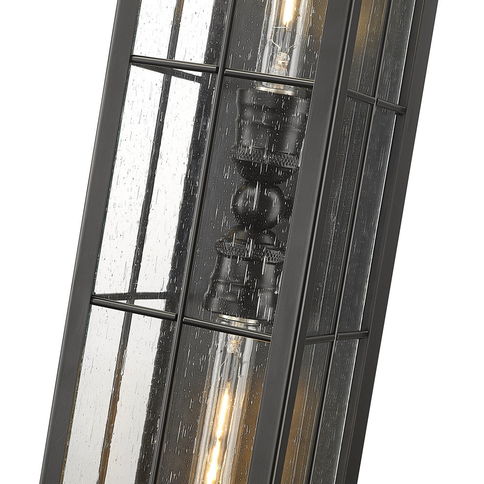 2 Light 6 in. Powder Coated Black Outdoor