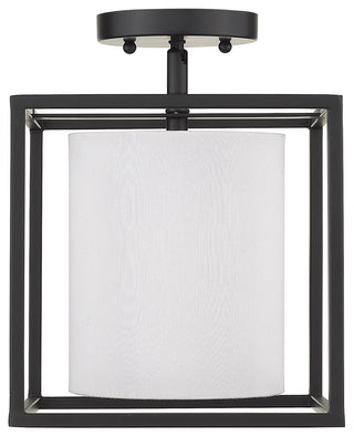 Golden Lighting 2243-1SF Manhattan 9"W Semi-Flush Square Ceiling - Black /