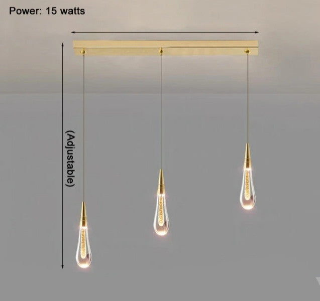 MIRODEMIÂ® Villefranche-sur-Mer Water Drop Design Crystal Chandelier, 3 Lights