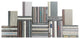 Modern Book Wall Set, Granite, Set of 50