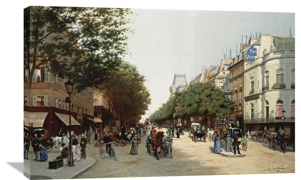 "Le Boulevard Des Italiens, Paris" Artwork, 36" x 23"