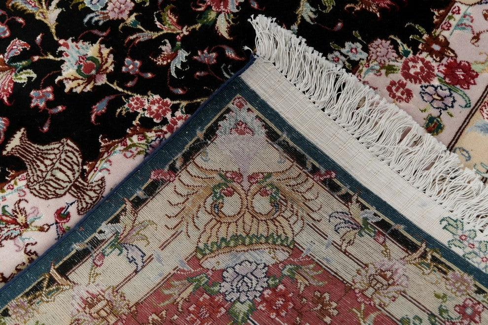 Wool and Silk Tabriz Persian Area Rug Vegetable Dye 50 Raj