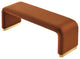 Koda Performance Velvet Waterfall Long Bench - Brass Rust