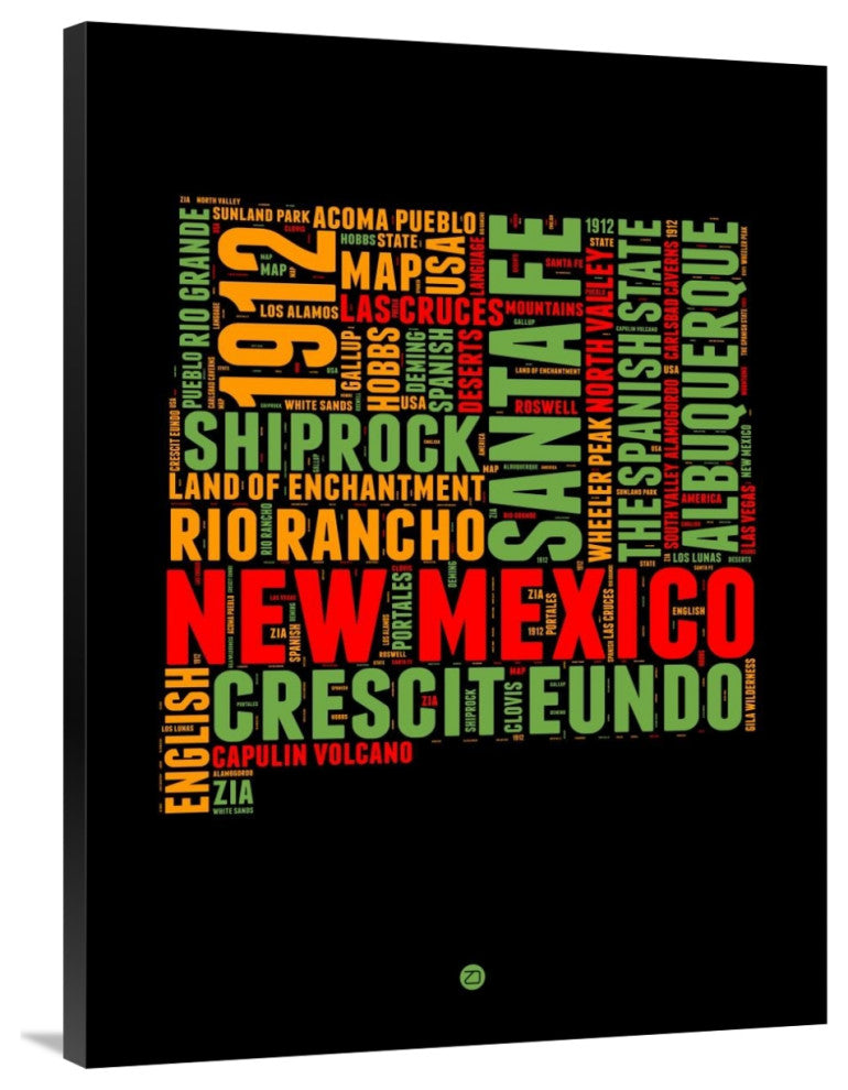 "New Mexico Word Cloud 1" Fine Art Print
