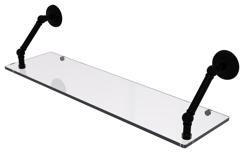 Prestige Monte Carlo 30" Floating Glass Shelf, Matte Black