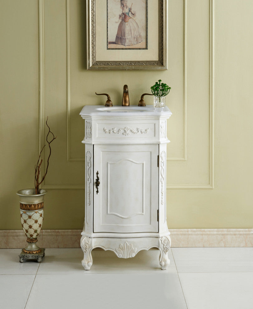 42" Single Bathroom Vanity, Antique White