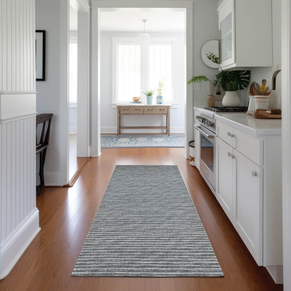 Indoor/Outdoor Laidley LA1 Grey Machine Washable 2'3" x 7'6" Rug